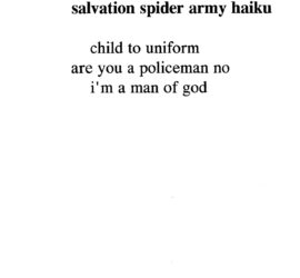 salvation spider army haiku